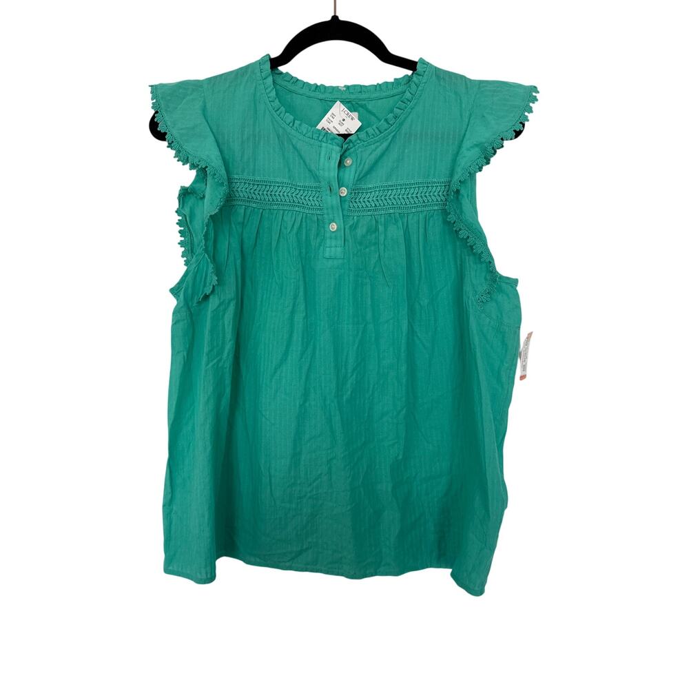 NWT J. Crew Factory Sleeveless Ruffle Top, M